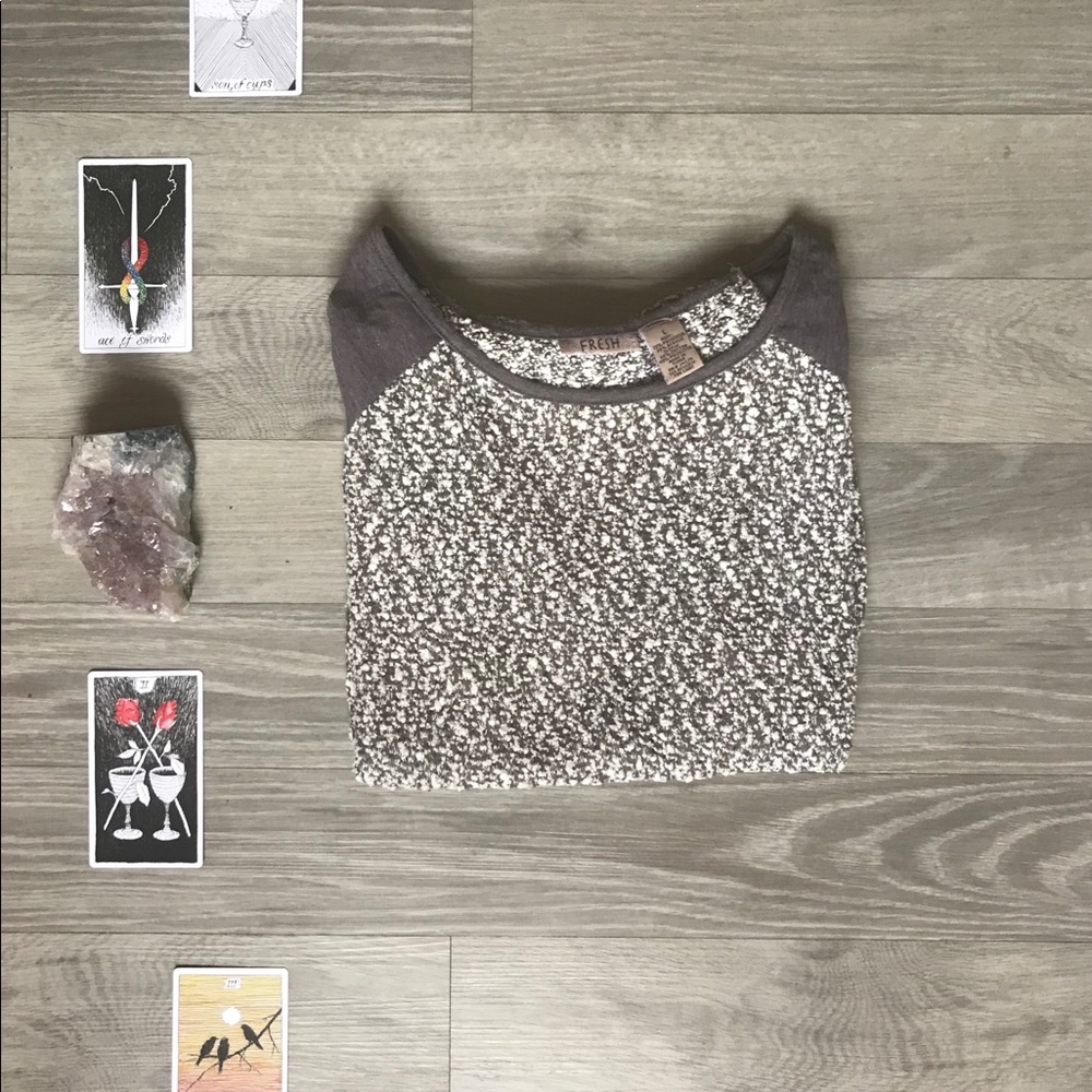 📐Knit Top w/ Cotton Sleeves  Size: Large📐